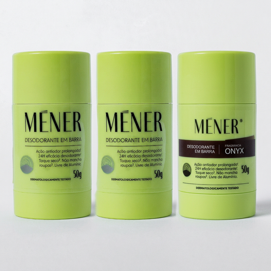 Trio MÉNER com dois desodorantes Original e um ONYX de 50 g