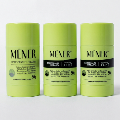 Trio MÉNER com um desodorante Original e dois FLINT de 50 g