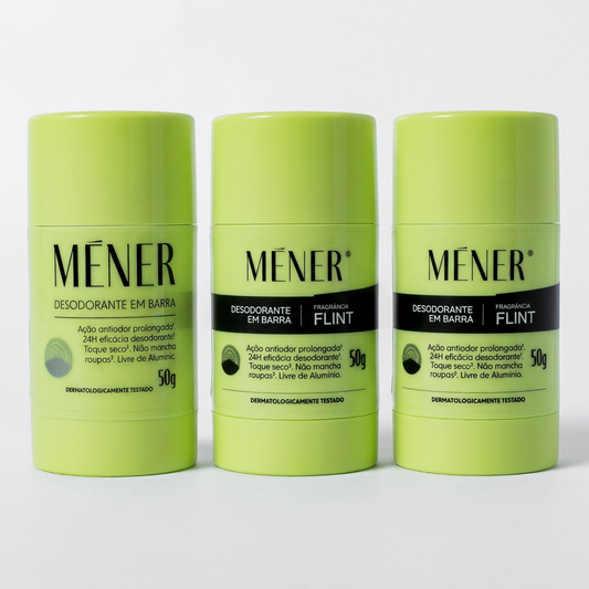 Trio MÉNER com um desodorante Original e dois FLINT de 50 g